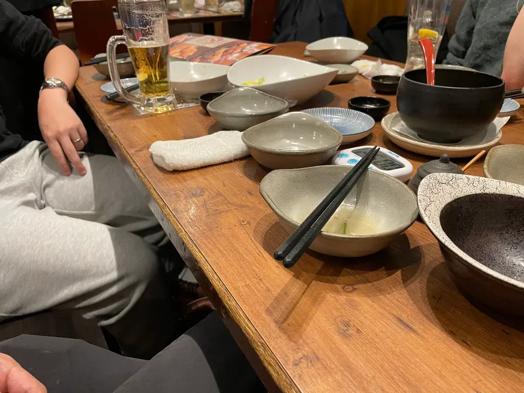 居酒屋 飲み会終盤の様相のてーぶ