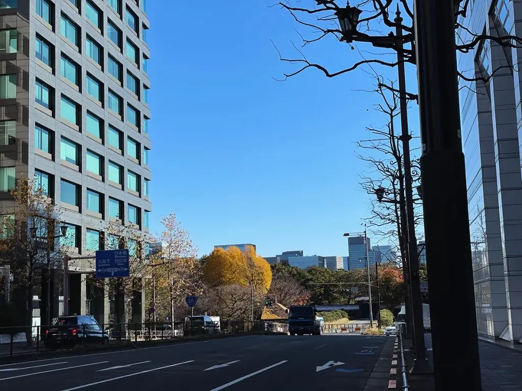 皇居が見える道路