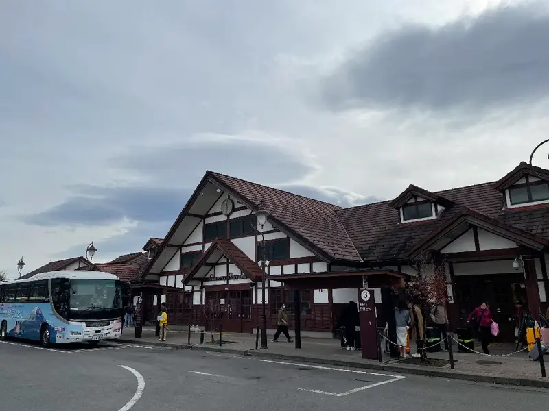 河口湖駅 曇ってる